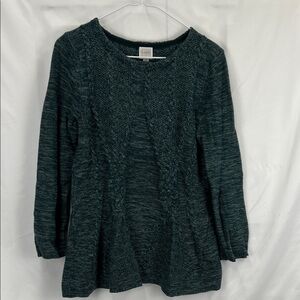 Cupio - Large - Women’s Sweater - Long Sleeve - Cable Knit - Green Vintage